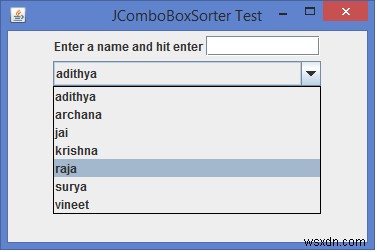 Java에서 JComboBox의 항목을 어떻게 정렬할 수 있습니까? 