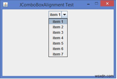 Java에서 JComboBox 항목을 가운데 정렬하는 방법은 무엇입니까? 