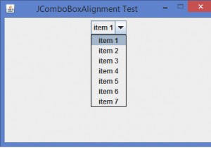 Java에서 JComboBox 항목을 가운데 정렬하는 방법은 무엇입니까? 