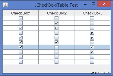 Java에서 JTable 셀 내부에 JCheckBox를 어떻게 추가/삽입할 수 있습니까? 