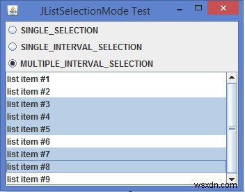 Java에서 JList에 대한 선택 모드 유형은 몇 개입니까? 