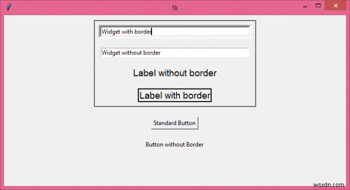 Tkinter에서 위젯 테두리를 제거하는 방법은 무엇입니까? 