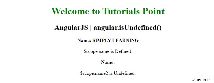 AngularJS – isUndefined() 메서드 