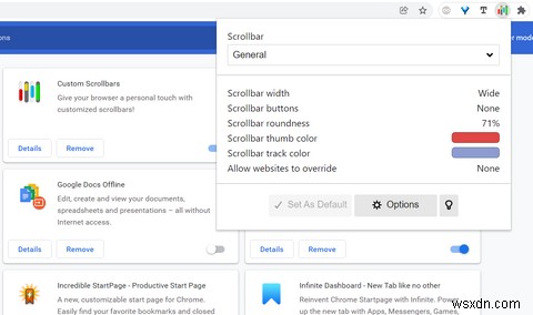 사용자 지정 스크롤바로 Chrome에서 스크롤바를 사용자 지정하는 방법