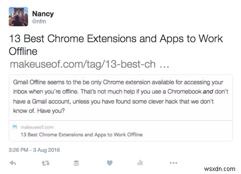 Chrome을 사용하여 Twitter에서 원 클릭으로 기사 스니펫을 공유하는 방법 