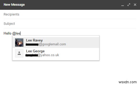새 Gmail에서 다른 사용자를 언급(@)하는 방법 