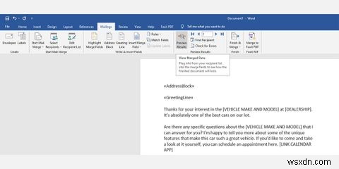 Word에서 편지 병합을 수행하는 방법 