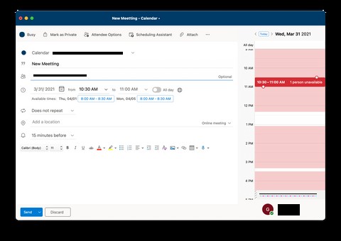 Microsoft Outlook에서 회의를 예약하는 방법 