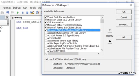VBA 스크립트를 사용하여 Excel 스프레드시트에서 이메일을 보내는 방법 