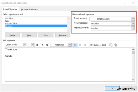 Microsoft Outlook에서 서명을 추가 및 변경하는 방법