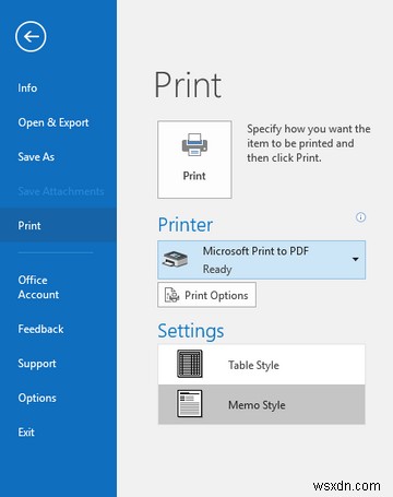 Windows 10에서 이메일을 PDF로 저장하는 방법