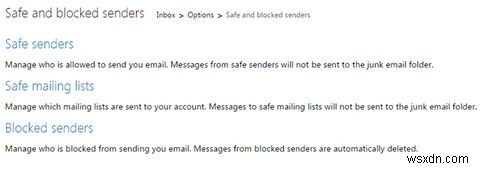 Outlook.com에서 이메일 주소를 허용 목록에 추가하는 방법
