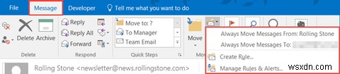 Outlook 규칙이 이메일 받은 편지함을 관리하도록 허용