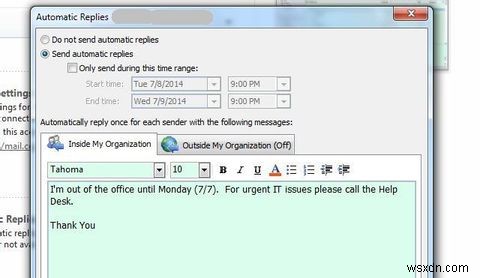 Outlook에서 부재중 이메일을 설정하는 방법 