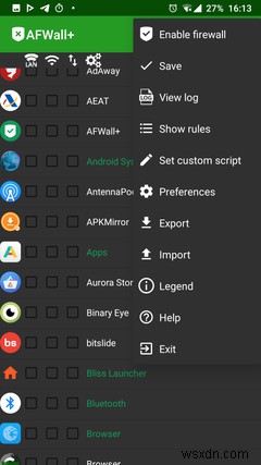 최고의 Android 방화벽을 설정하고 사용하는 방법:AFWall+ 