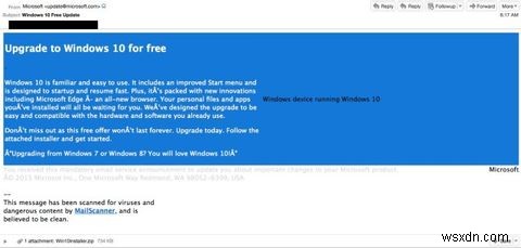 무료 Windows 10 업그레이드 뒤에 숨어 있는 사기를 조심하십시오