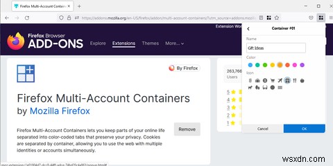 Firefox에서 다중 계정 컨테이너를 사용하는 방법