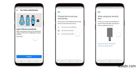 Facebook, 이제 Android 및 iOS에서 2FA 보안 키 지원 
