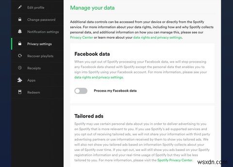 Facebook이 Spotify와 데이터를 공유하는 것을 중지하는 방법