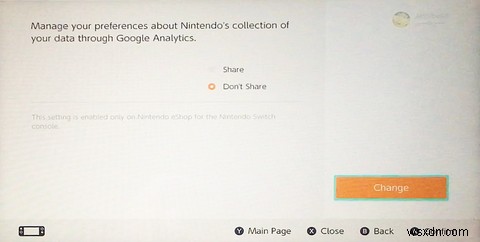 Nintendo Switch eShop 데이터 공유를 중지하는 방법