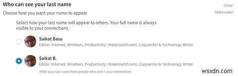 LinkedIn에서 성을 숨기는 방법