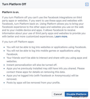 Facebook 개인정보 보호 도움말:제3자와 데이터 공유를 제한하는 방법