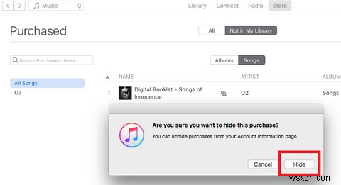 iTunes에서 구입한 음악을 숨기는 방법 