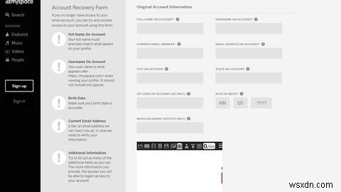 잊어버린 MySpace 계정이 모든 비밀을 누출하고 있습니다 