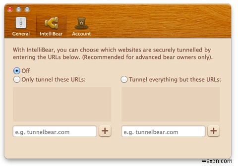 Tunnelbears Intellibear로 VPN 터널 필터링 