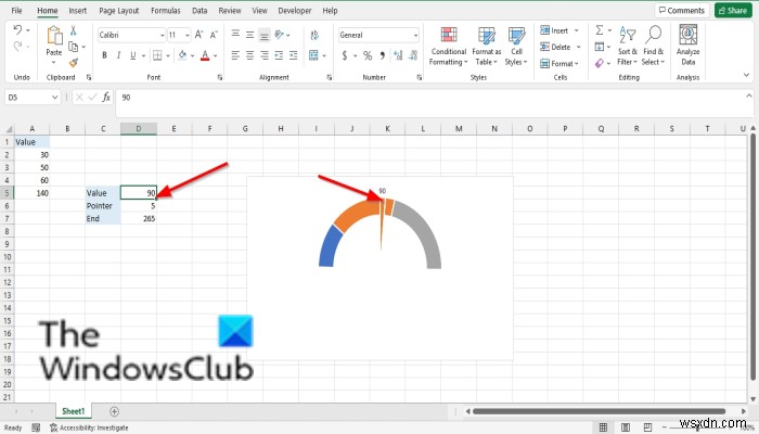 Excel에서 게이지 차트를 만드는 방법