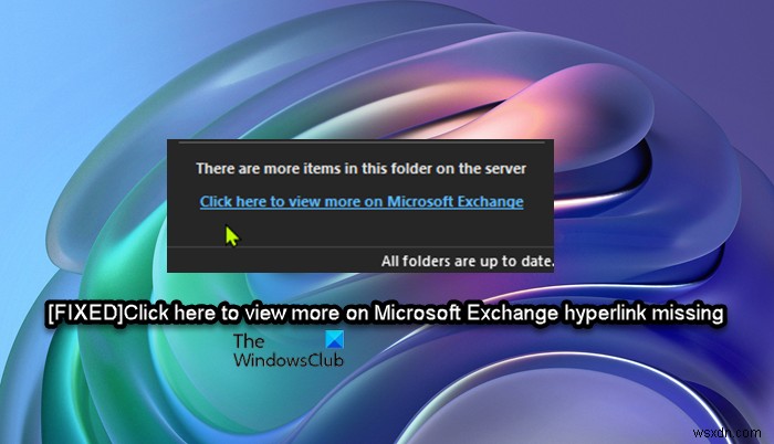 Outlook에서 누락된 Microsoft Exchange 하이퍼링크에 대한 자세한 내용을 보려면 여기를 클릭하십시오. 