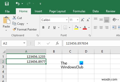 Excel에서 숫자 반올림을 중지하는 방법 