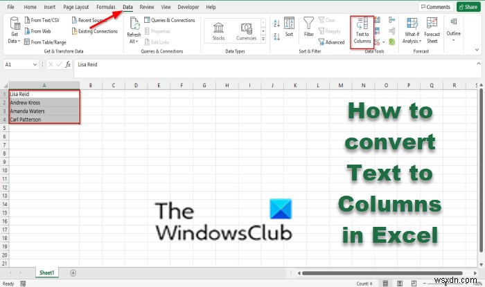 Excel에서 텍스트를 열로 변환하는 방법 