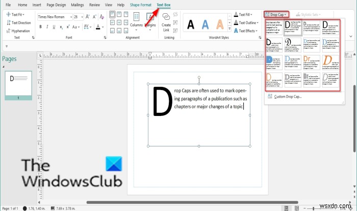 Microsoft Publisher에서 단락 시작표시문자를 만드는 방법 