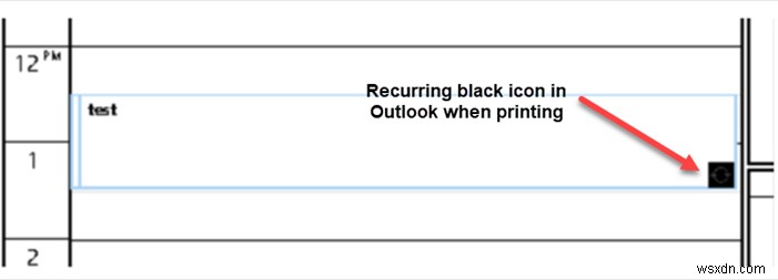 Outlook 일정을 인쇄할 때 검은색 아이콘 제거 