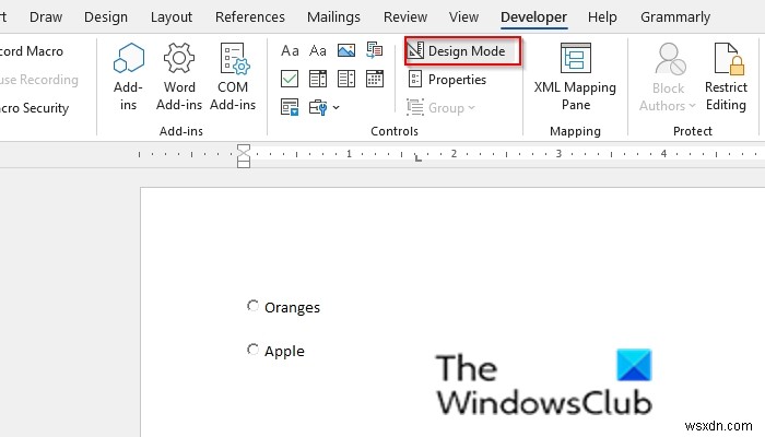 Microsoft Word 문서에 라디오 버튼을 추가하는 방법 