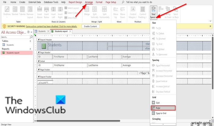 Microsoft Access에서 필드 및 눈금자를 숨기거나 숨기기 해제하는 방법 