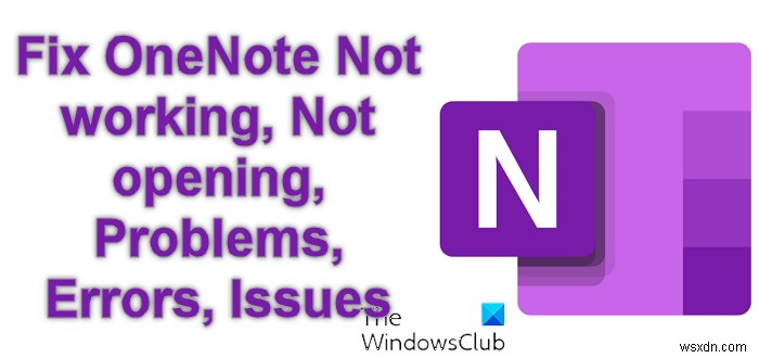 Windows 11/10에서 OneNote가 작동하지 않음, 열리지 않음, 문제, 오류, 문제 수정 