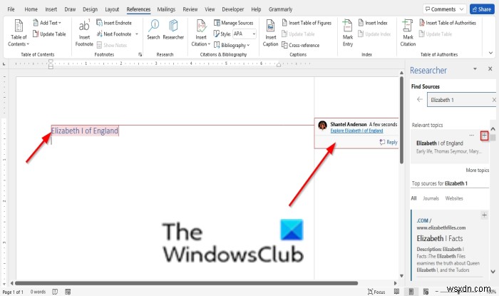 Microsoft Word에서 Researcher를 사용하여 논문 및 에세이를 조사하는 방법 