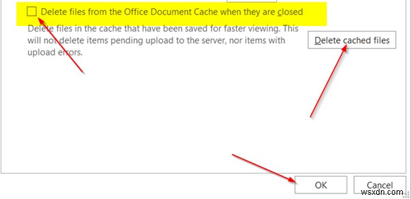 Office 문서 캐시 설정은 어디에 있으며 캐시를 지우는 방법