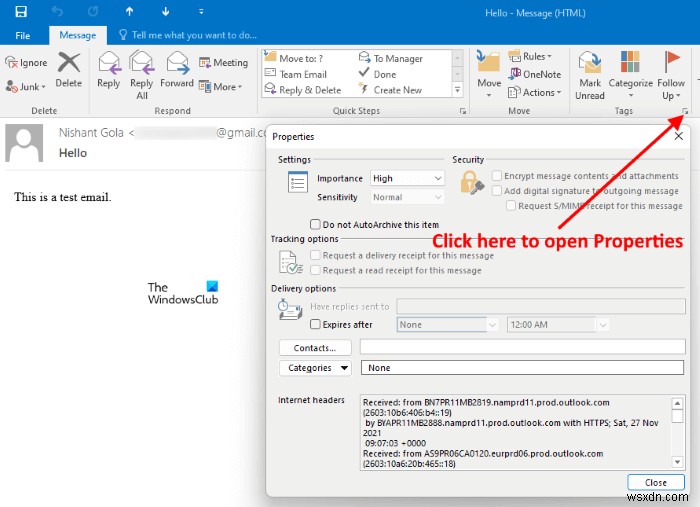 Outlook에서 전자 메일의 우선 순위를 높음으로 설정하는 방법 