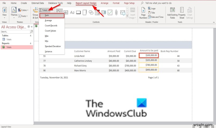 Microsoft Access의 보고서에 합계를 추가하는 방법 