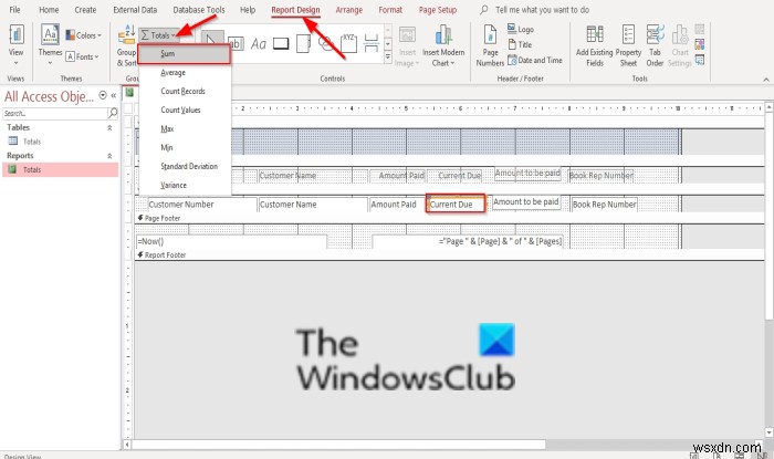 Microsoft Access의 보고서에 합계를 추가하는 방법 