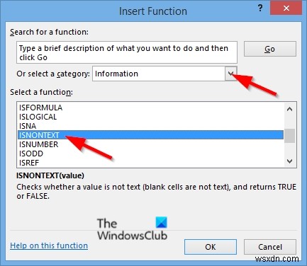 Microsoft Excel에서 ISNONTEXT 함수를 사용하는 방법 