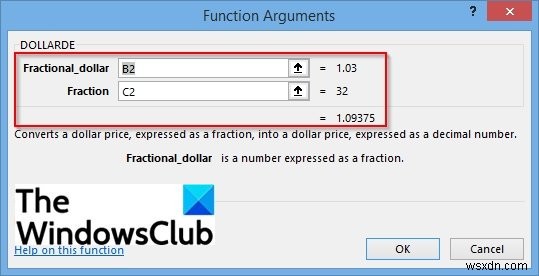 Microsoft Excel에서 DOLLARDE 함수를 사용하는 방법 