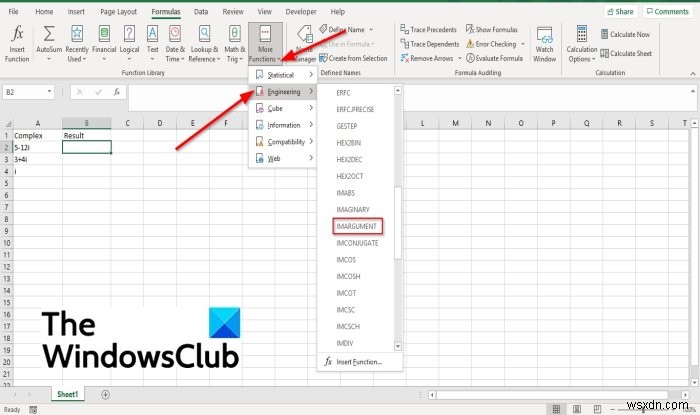 Microsoft Excel에서 IMARGUMENT 함수를 사용하는 방법 