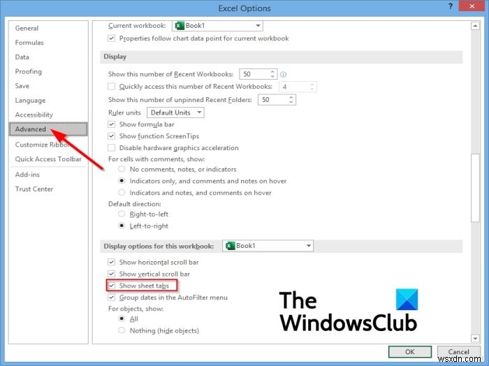 Microsoft Excel 탭이 누락됨 [수정됨] 