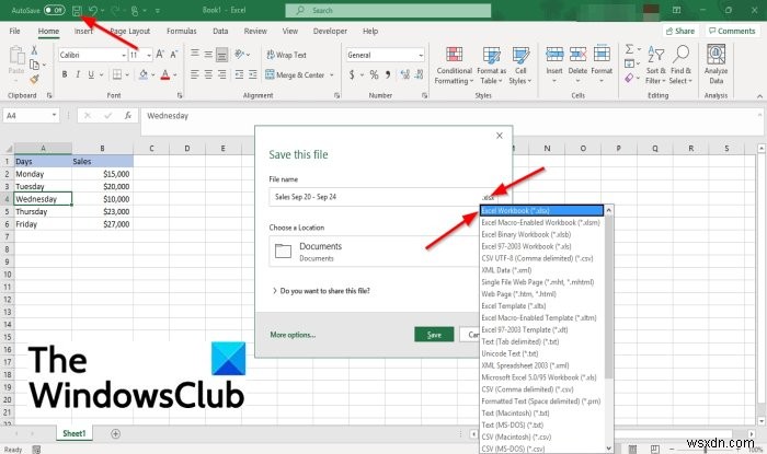 Excel 파일을 저장하는 동안 오류가 감지되었습니다. [수정됨] 