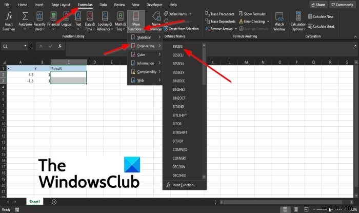 Microsoft Excel에서 BESSELI 기능을 사용하는 방법 