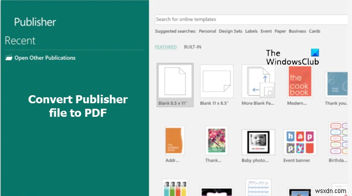 Publisher 파일을 PDF로 변환하는 방법 